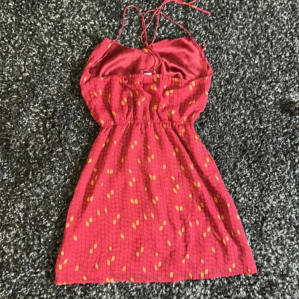 Red Roxy Halter Dress size medium - Picture 2 of 7